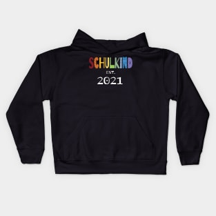 School Child In Colorful Letters Est. 2021 Kids Hoodie